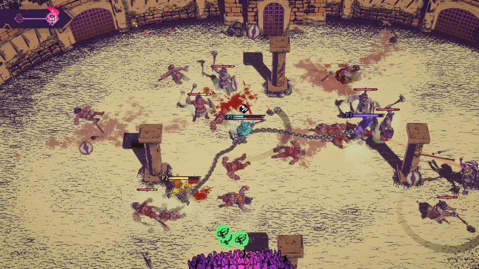 Steam screenshot of Chained Beasts arena combat