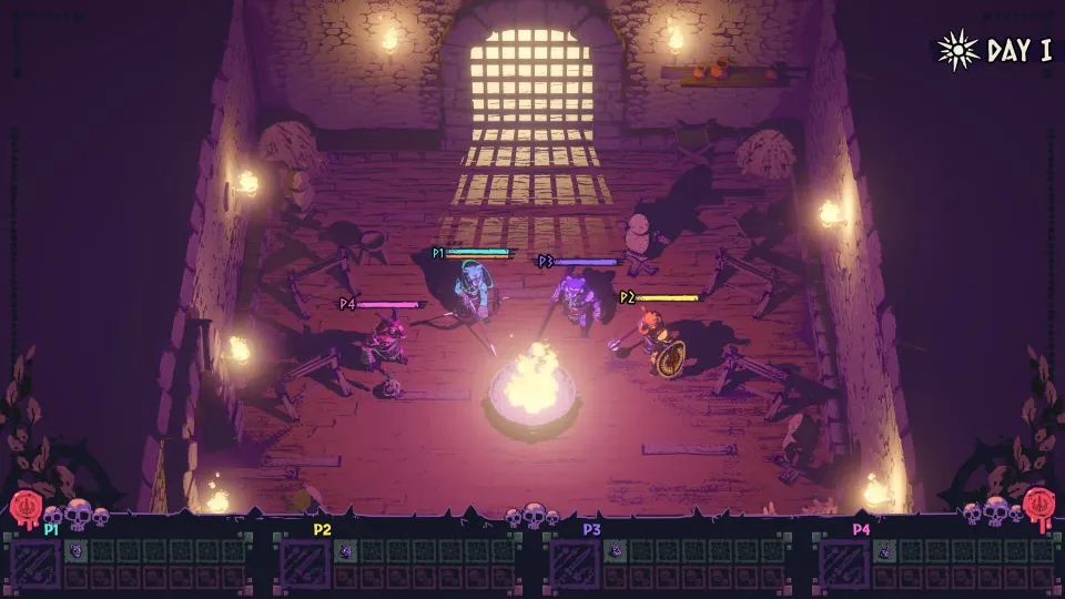 Steam screenshot of chained co-op fighters